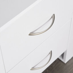 HOMCOM Bedside Table with 2 Drawers, Modern Boxy Design, Elevated Base, Melamine Finish, Bedroom Storage, White - Aosom UK - thumbnail 8