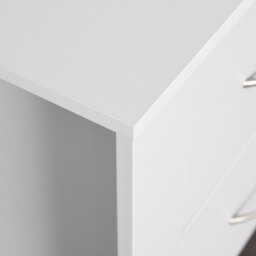 HOMCOM Bedside Table with 2 Drawers, Modern Boxy Design, Elevated Base, Melamine Finish, Bedroom Storage, White - Aosom UK - thumbnail 9