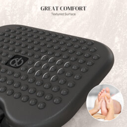 HOMCOM Footrest Adjustable Height & Angle Tilting Platform Home Office Foot Rest Black - Aosom UK - thumbnail 5