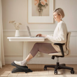 HOMCOM Footrest Adjustable Height & Angle Tilting Platform Home Office Foot Rest Black - Aosom UK - thumbnail 8