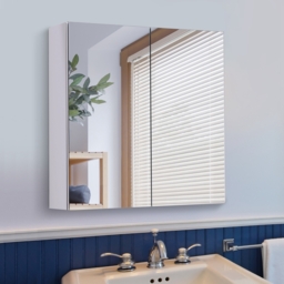 HOMCOM Bathroom Cabinet: Stainless Steel Mirror Storage, Wall-Mounted Spaciousness - Aosom UK - thumbnail 2