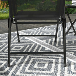 Outsunny Three-Piece Garden Seat Set, with Glass-Top Table - Black - thumbnail 9
