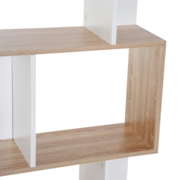 HOMCOM 5-tier Bookcase Storage Display Shelving S Shape design Unit Divider White - Aosom UK - thumbnail 8