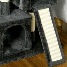 PawHut Cats 3-Tier Sisal Rope Leisure Tree Dark Grey - Aosom UK - thumbnail 8