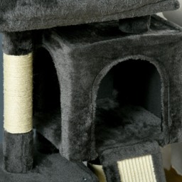 PawHut Cats 3-Tier Sisal Rope Leisure Tree Dark Grey - Aosom UK - thumbnail 9