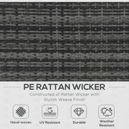 Outsunny 4 Pieces Wicker Steel Rattan Sofa Set Garden Chair Seat Furniture Patio Grey - Aosom UK - thumbnail 4
