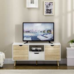 HOMCOM TV Stand Cabinet for TVs up to 50 Inch, Entertainment Center with Storage Drawer for Living Room and Bedroom, Natural - Aosom UK - thumbnail 7