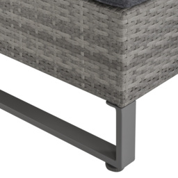 Outsunny 4-Seater PE Rattan Sofa Set Wicker Garden Furniture Outdoor Conservatory Furniture Coffee Table w/ Side Storage Box & Cushion, Grey - AOSOM UK - thumbnail 9