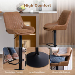 HOMCOM Set of Two Faux Leather Retro Bar Stools - Orange - thumbnail 7