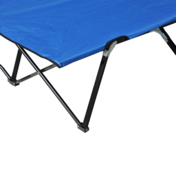 Outsunny Folding Double Camping Cot, Lightweight Outdoor Patio Sunbed with Carry Bag, Blue - thumbnail 8