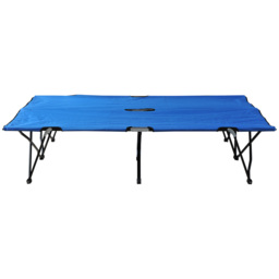 Outsunny Folding Double Camping Cot, Lightweight Outdoor Patio Sunbed with Carry Bag, Blue - thumbnail 9