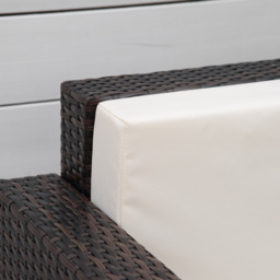 Outsunny Rattan Single Sofa Armchair, All-Weather Wicker Weave, Fire Resistant Cushion, 1 Seater, Garden, Brown - thumbnail 9