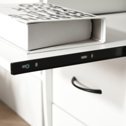 HOMCOM Office PC Desk, Computer Table Workstation with Keyboard Tray, CPU Shelf, Drawers, Sliding Scanner Shelf, White - Aosom UK - thumbnail 8
