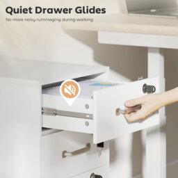 HOMCOM Three Drawer Wood-Effect Filing Cabinet - White - thumbnail 6