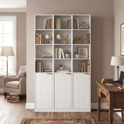 HOMCOM Bookcase Adjustable Shelf Bookshelf Anti-Tip Hardware 6-Tier Storage Cabinet White Wood Effect - thumbnail 8