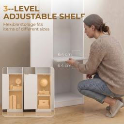 HOMCOM Bookcase Adjustable Shelf Bookshelf Anti-Tip Hardware 6-Tier Storage Cabinet White Wood Effect - thumbnail 6