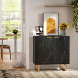HOMCOM Elegant Storage Sideboard - Black/Gold-Tone - thumbnail 9