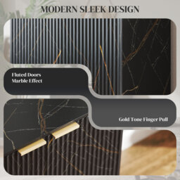 HOMCOM Elegant Storage Sideboard - Black/Gold-Tone - thumbnail 8