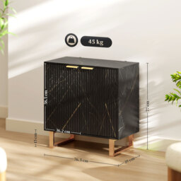 HOMCOM Elegant Storage Sideboard - Black/Gold-Tone - thumbnail 3