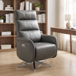 HOMCOM Power Recliner Chair, Swivel Electric Reclining Chair with Type C+USB, Recliner Armchair with Footrest, Dark Grey - thumbnail 8