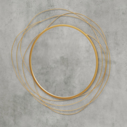 HOMCOM Abstract Metal Wire Wall Mirror, with Accessories - Gold Tone - Aosom UK - thumbnail 9