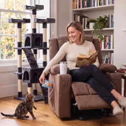 HOMCOM Dual Motor Riser Recliner Chair, 55° Electric Lift Chair for Elderly, Recliner Armchair with Massage and Heat, Brown - Aosom UK - thumbnail 3