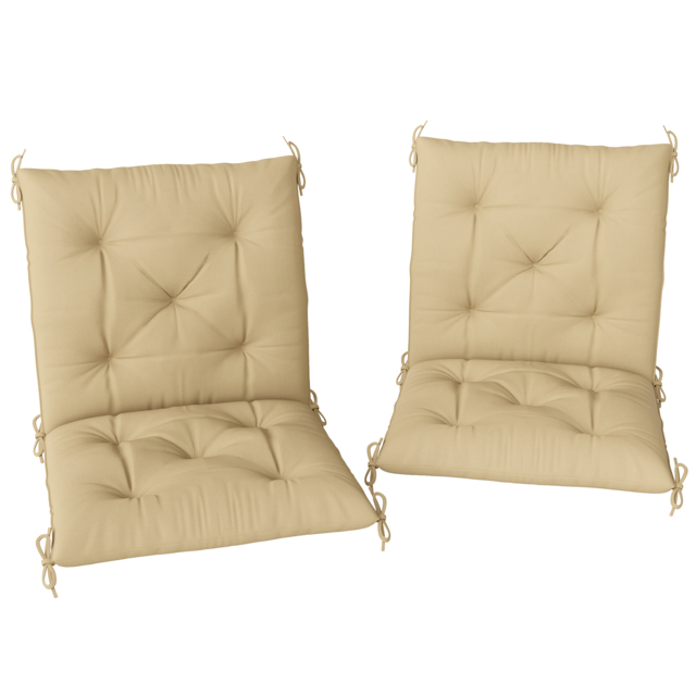 Outsunny Set of Two Outdoor Seat Cushions - Khaki - image 1