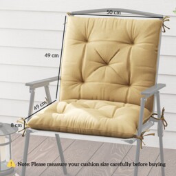 Outsunny Set of Two Outdoor Seat Cushions - Khaki - thumbnail 3