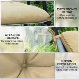 Outsunny Set of Two Outdoor Seat Cushions - Khaki - thumbnail 6