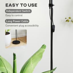 HOMCOM LED Floor Lamp for Living Room, 180cm Tall Standing Lamp, Mother and Child Uplighter with Adjustable Gooseneck, 3000K/4500K/6500K Colour Temperatures, Black - thumbnail 7