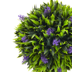 HOMCOM Artificial Lavender Topiary Balls Set of 2: Decorative Faux Plants in Pots for Indoor Outdoor Ambience, 60cm. - Aosom UK - thumbnail 8