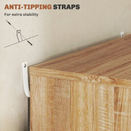 Vinsetto Five-Drawer Filing Cabinet, with Wheels - Oak Brown - Aosom UK - thumbnail 7