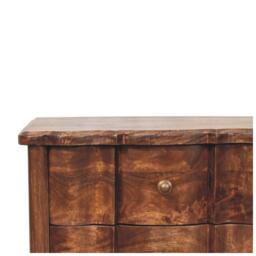 Solid Mango Wood Valencia Bedside Table with Hand-finished Surfaces, Bedside Cabinet with 3 Drawers for Storage, 40L x 55W x 63H cm, Brown - Aosom UK - thumbnail 7