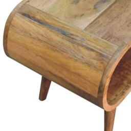 Solid Mango Wood Amaya Nordic Coffee Table with Open Slot, Handcrafted Tea Table with Clear Natural Finish, 35L x 90W x 40H cm, Brown - Aosom UK - thumbnail 5