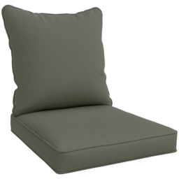 Outsunny Replacement Cushion Set, 1-Piece Back and Seat Pillow for Patio Chair, Indoor Outdoor Use, Charcoal Grey - Aosom UK - thumbnail 1