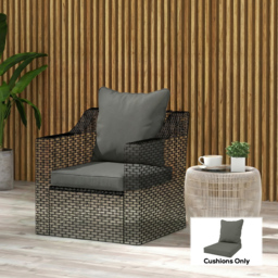 Outsunny Replacement Cushion Set, 1-Piece Back and Seat Pillow for Patio Chair, Indoor Outdoor Use, Charcoal Grey - Aosom UK - thumbnail 9