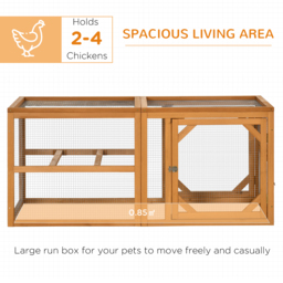 PawHut Wooden Chicken Coop with Perches, Doors, Combinable Design, for 2-4 Chickens - Natural Wood Colour - Aosom UK - thumbnail 4