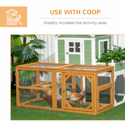 PawHut Wooden Chicken Coop with Perches, Doors, Combinable Design, for 2-4 Chickens - Natural Wood Colour - Aosom UK - thumbnail 6