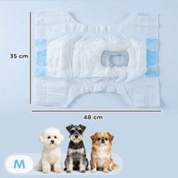 PawHut Disposable Dog Diapers Female for M Dogs Incontinence or Excitable Urination and Training 48 Count - thumbnail 3