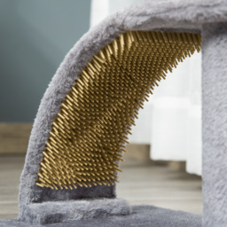 PawHut Cat Tree Tower, Indoor Climbing Activity Centre with Scratching Post, Massage Board, Hanging Toy, Grey - Aosom UK - thumbnail 7