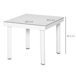 Outsunny Modern Outdoor Side Table, Square Garden Coffee End Table, Perfect for Drinks and Snacks, Stylish White - Aosom UK - thumbnail 3