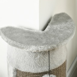 PawHut Corner Wall Cat Scratching Post, 58cm Claw Scratcher with Plush Cover & Sisal Rope, Play Toy Balls, Grey - Aosom UK - thumbnail 9