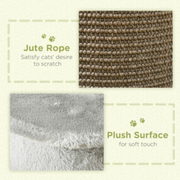 PawHut Corner Wall Cat Scratching Post, 58cm Claw Scratcher with Plush Cover & Sisal Rope, Play Toy Balls, Grey - Aosom UK - thumbnail 6