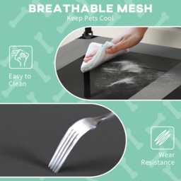 PawHut Cooling Elevated Pet Bed with Washable Breathable Mesh for Medium to Large Dogs, 91 x 76 x 89 cm, Light Grey - Aosom UK - thumbnail 6