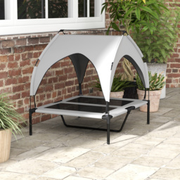 PawHut Cooling Elevated Pet Bed with Washable Breathable Mesh for Medium to Large Dogs, 91 x 76 x 89 cm, Light Grey - Aosom UK - thumbnail 9