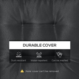 Outsunny Replacement Dining Chair Seat Pad, Garden Seat Cushion with Ties, 40 x 40cm, Black - Aosom UK - thumbnail 5