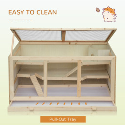 PawHut Wooden Hamster Cage Mouse Rats Mice Rodent Small Animals Hutch Exercise Play House Pen 115L x 60W x 58H(cm) - Aosom UK - thumbnail 7