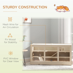 PawHut Wooden Hamster Cage Mouse Rats Mice Rodent Small Animals Hutch Exercise Play House Pen 115L x 60W x 58H(cm) - Aosom UK - thumbnail 6