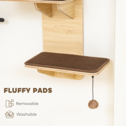 PawHut 4-Level Door Mounted Cat Tree with Washable Plush Mats, Toy Balls, Door Hanging Cat Shelf for Indoor Cats - thumbnail 6