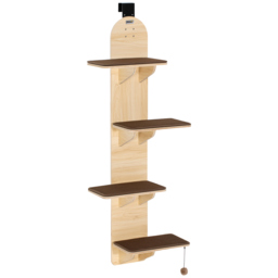 PawHut 4-Level Door Mounted Cat Tree with Washable Plush Mats, Toy Balls, Door Hanging Cat Shelf for Indoor Cats - thumbnail 1